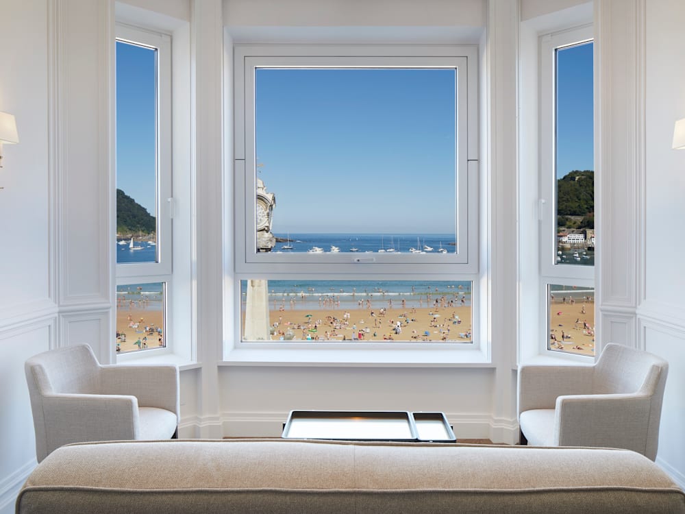 View of the beach from the lounge 
