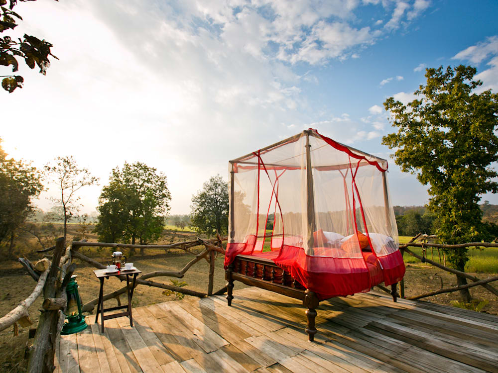 Outdoor bed at Jamtara Wilderness Camp | Mr & Mrs Smith