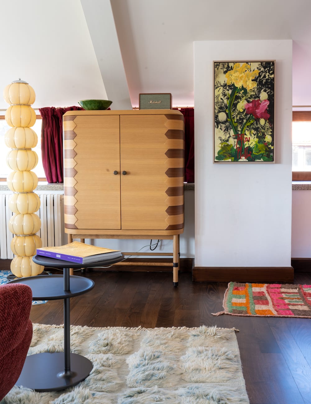 Bedroom cabinet and artworks at Casa Beatnik hotel