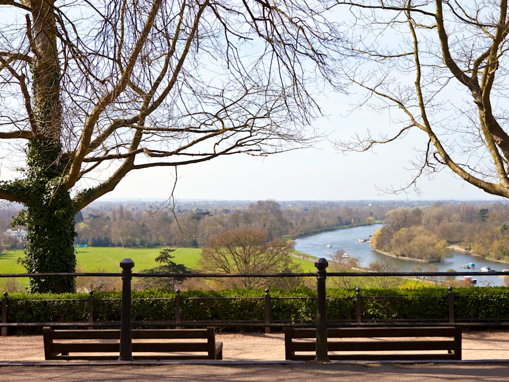 Richmond view of the River Thames with two chairs
