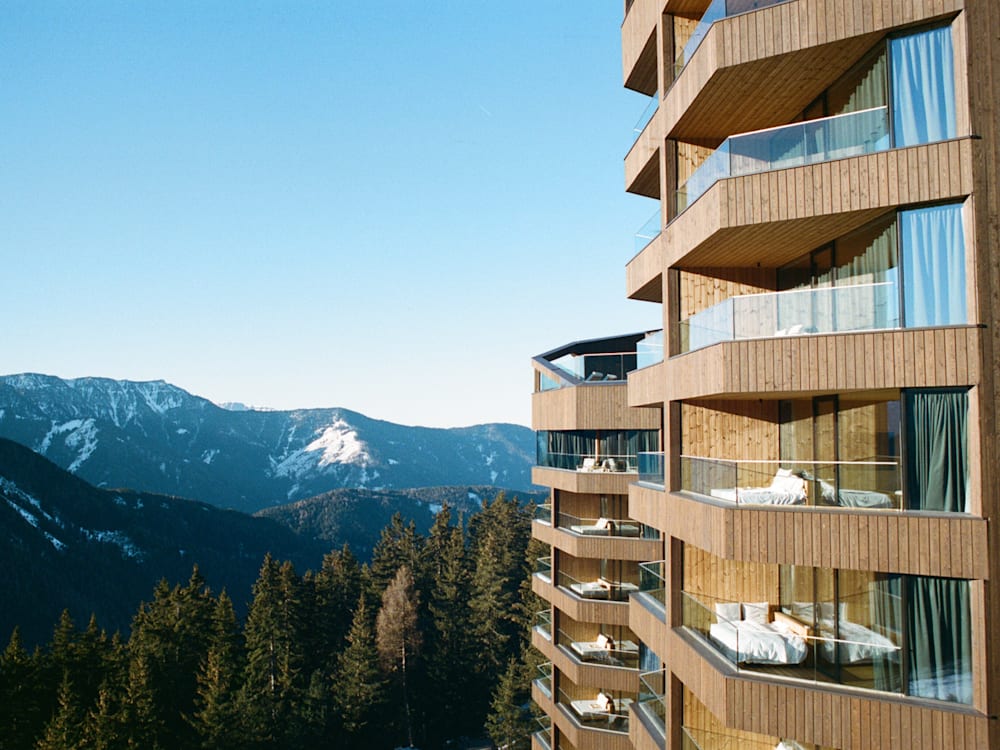 Forestis exterior with view of the mountains