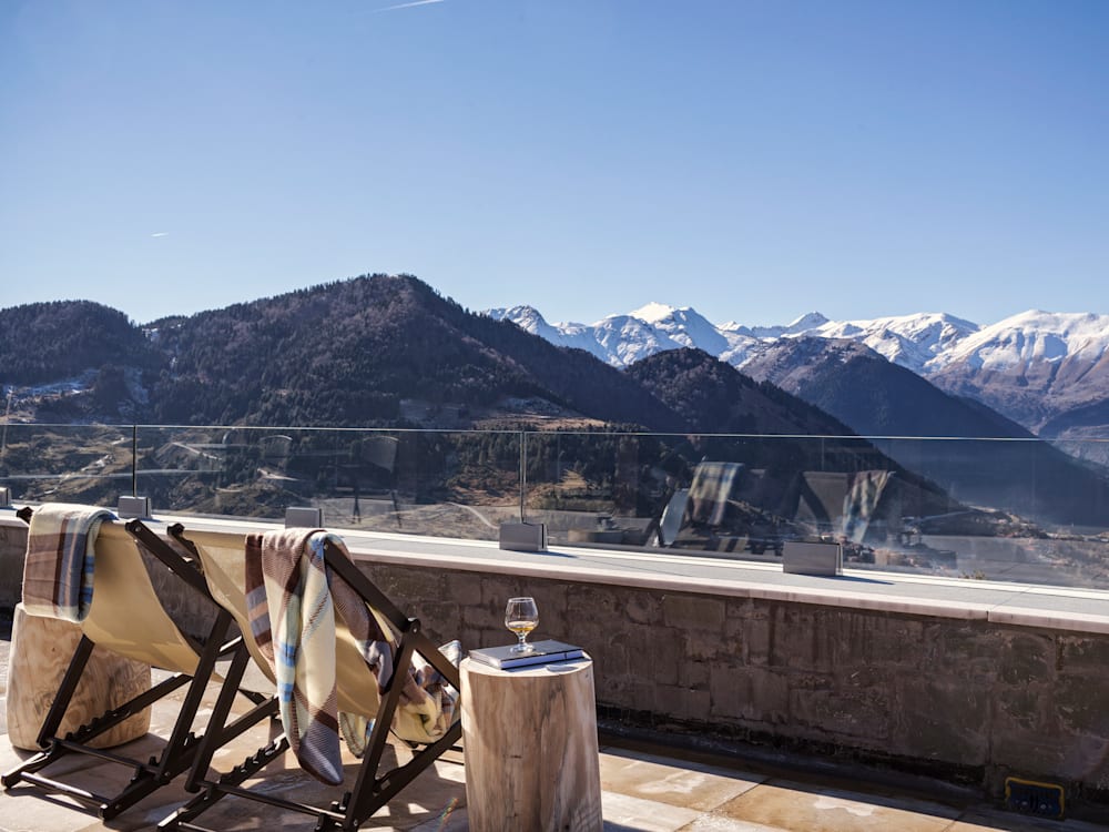 View of snow capped mountains