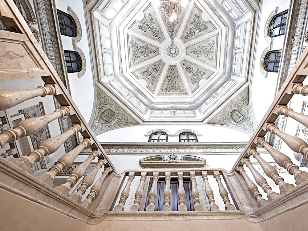 Ceiling art in luxury boutique hotel in Granada