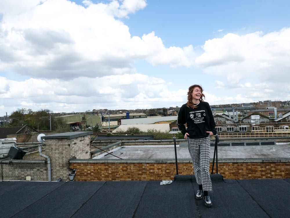 Artist Alma Berrow on the roof of her studio by Michaela Watkinson for Mr & Mrs Smith