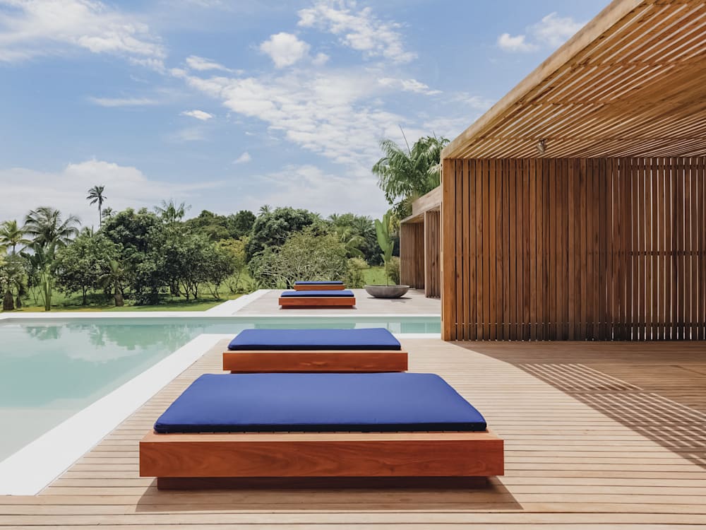 Pool loungers at Ka Bru Beach Boutique hotel