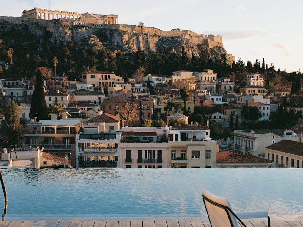 The Acropolis from poolside at the Dolli hotel in Athens – by Chris Wallace for Mr & Mrs Smith