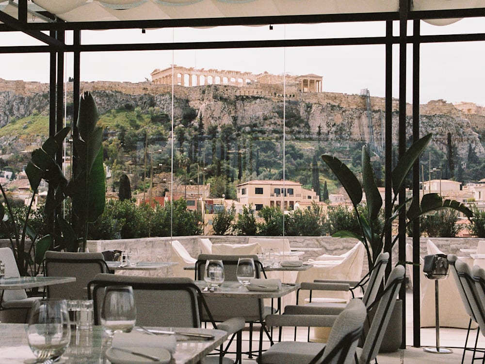 The Acropolis from the restaurant at the Dolli hotel in Athens – by Chris Wallace for Mr & Mrs Smith