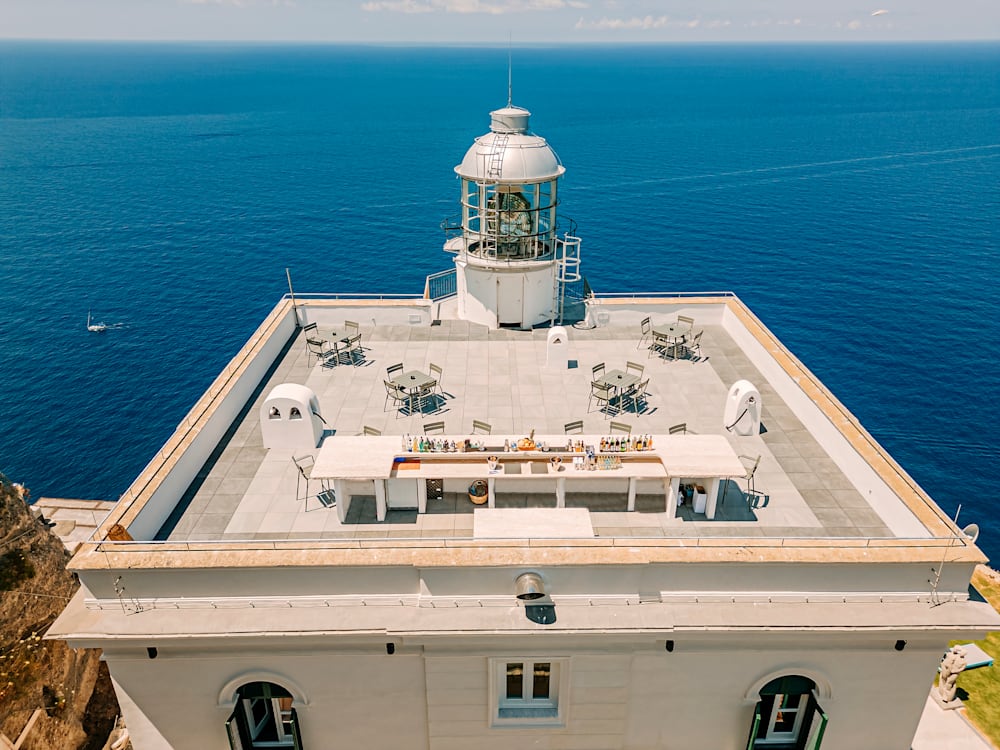 Rooftop tertace at Faro Punta Imperatore lighthouse hotel