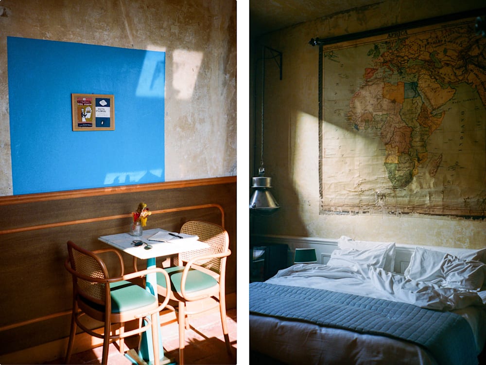 Bedroom and restaurant at Oltrarno Splendid | Mr & Mrs Smith