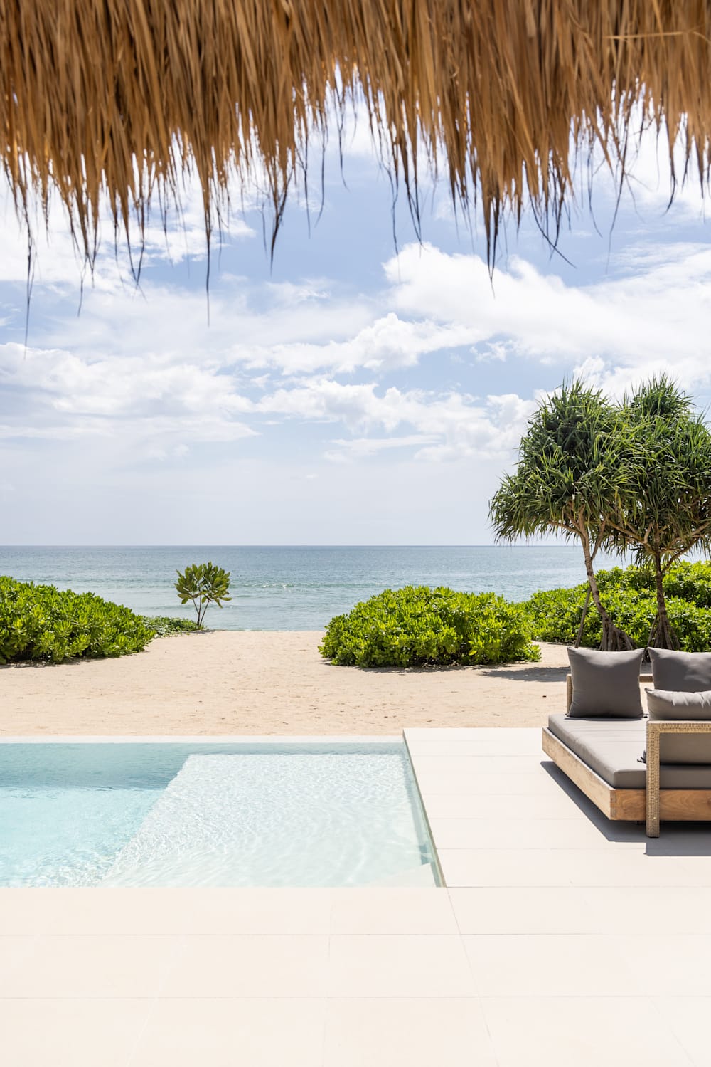 Beachfront swimming pool at the Sanubari