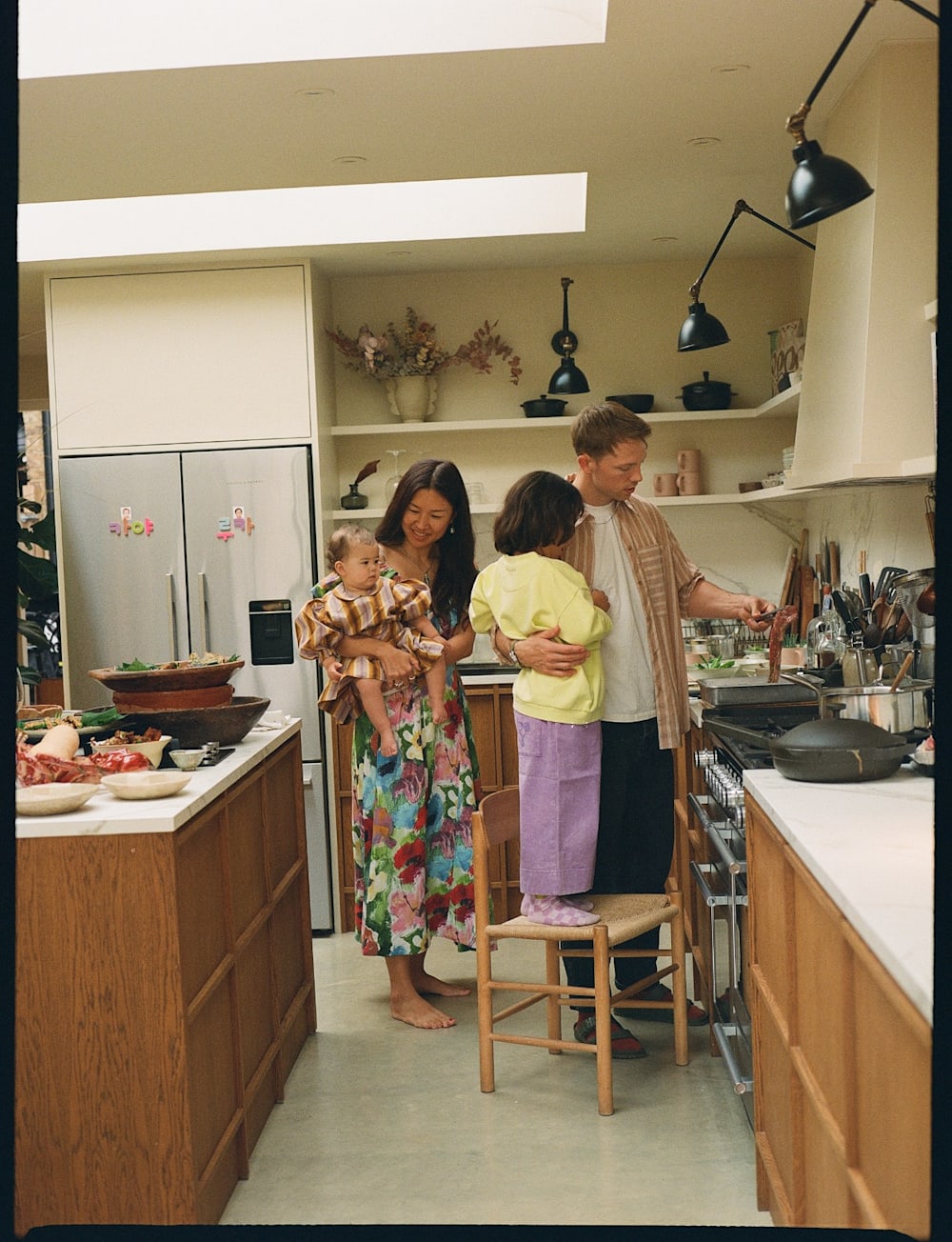 Rejina Pyo and Jordan Bourke in their kitchen, photographed by Lily Bertrand-Webb | Mr & Mrs Smith